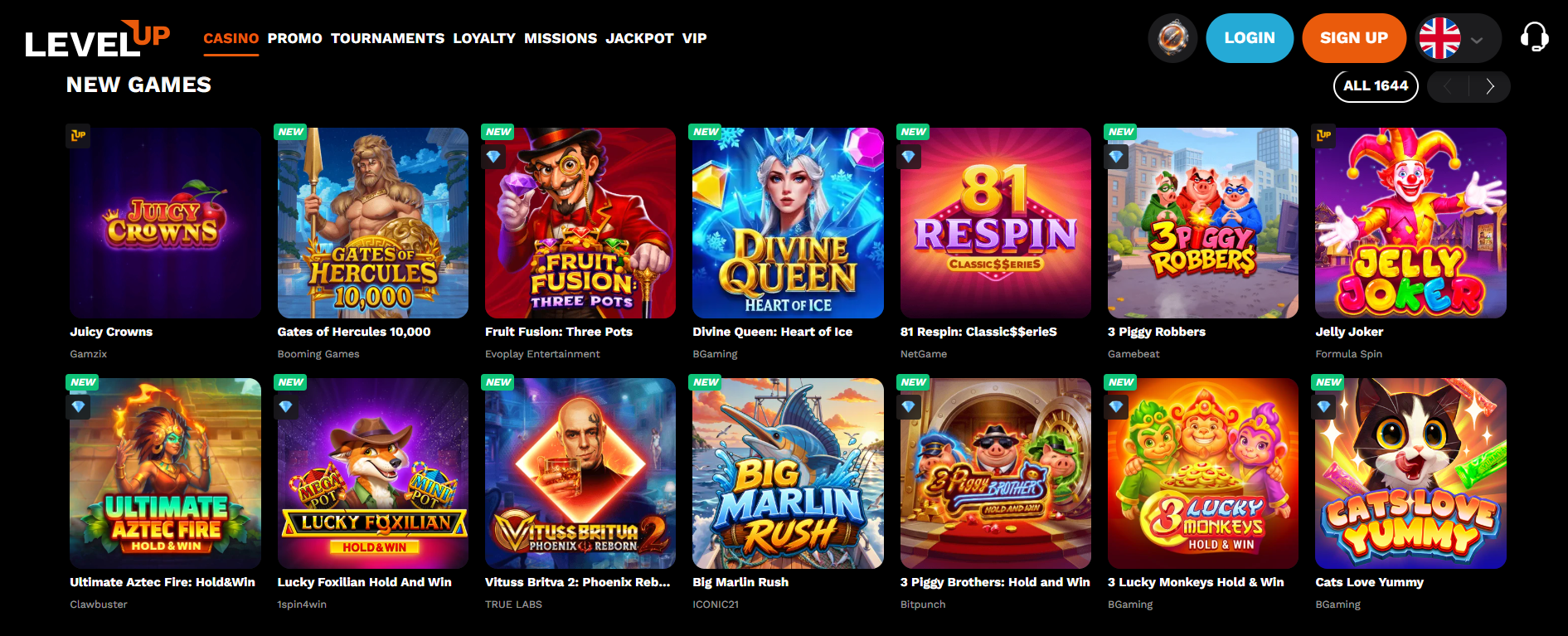 LevelUp Casino cashier